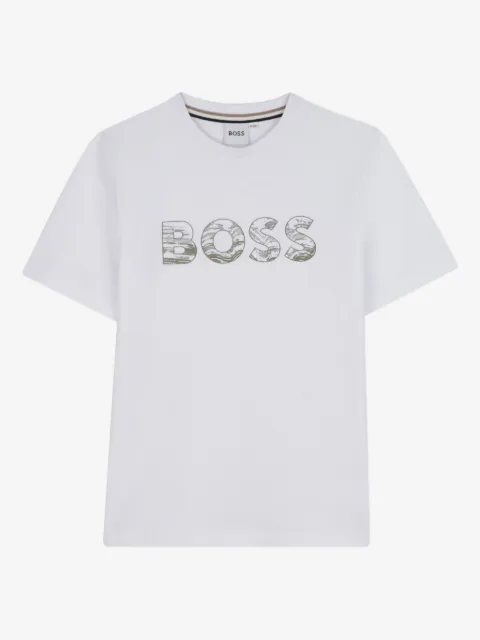 BOSS Kidswear playera con logo y detalles