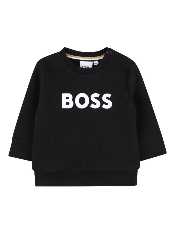 BOSS ブラック ロゴトレーナー BOSS Kidswear ロゴ スウェットシャツ 