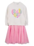 Billieblush text-print tulle dress - White