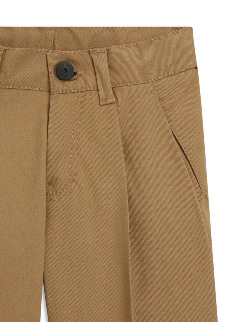 BOSS Kidswear Broek met geplooid detail Bruin