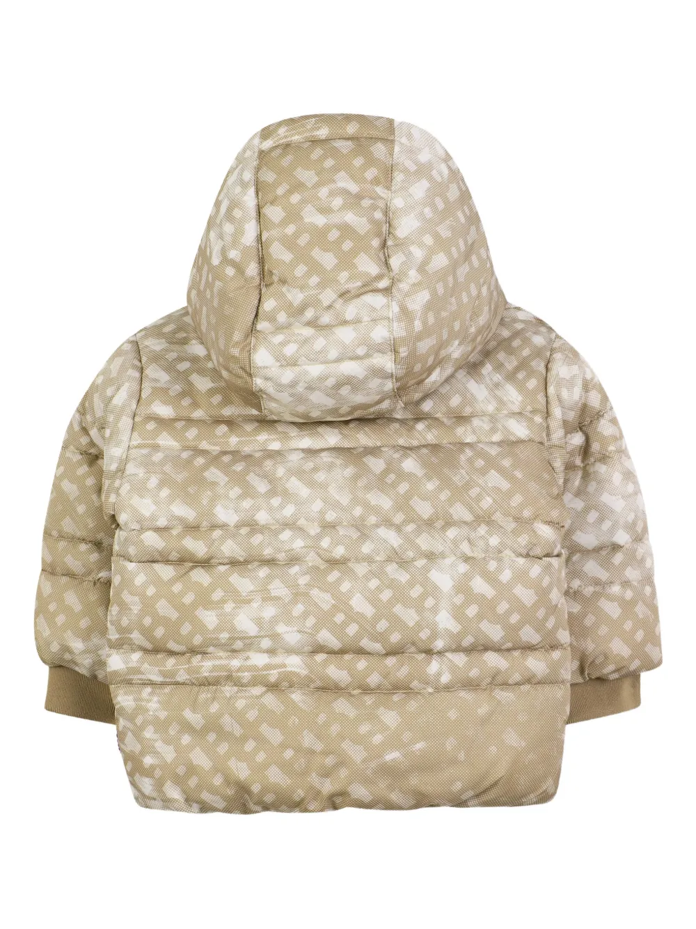 BOSS Kidswear Donsjack met monogram-patroon Beige