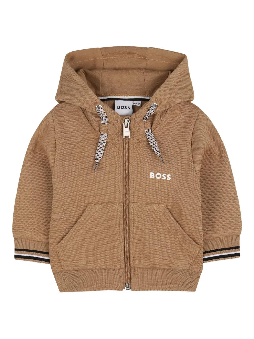 BOSS Kidswear Hoodie met rits Bruin