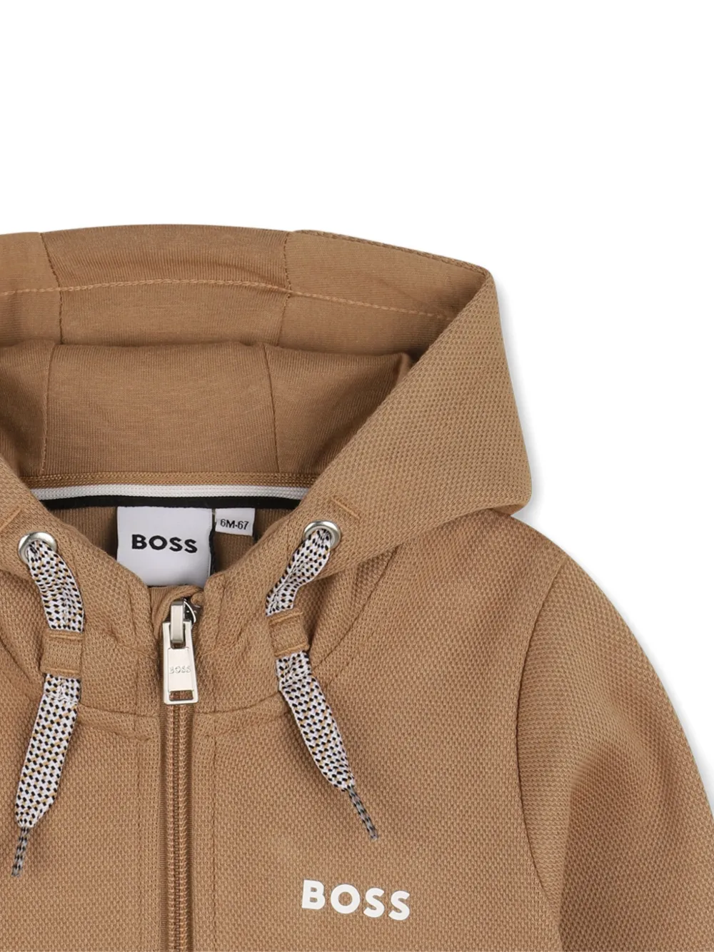 BOSS Kidswear Hoodie met rits Bruin