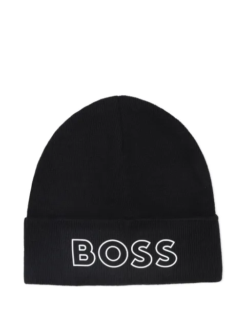 BOSS Kidswear logo-embroidered beanie