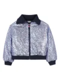 Billieblush sequin-embellished bomber jacket - Blue