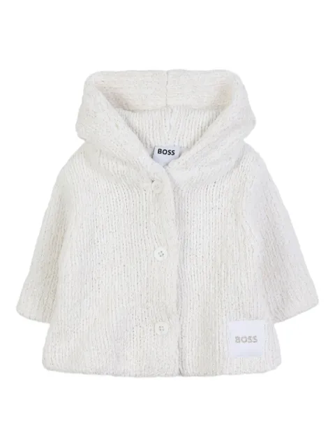 BOSS Kidswear hooded knitted cardigan