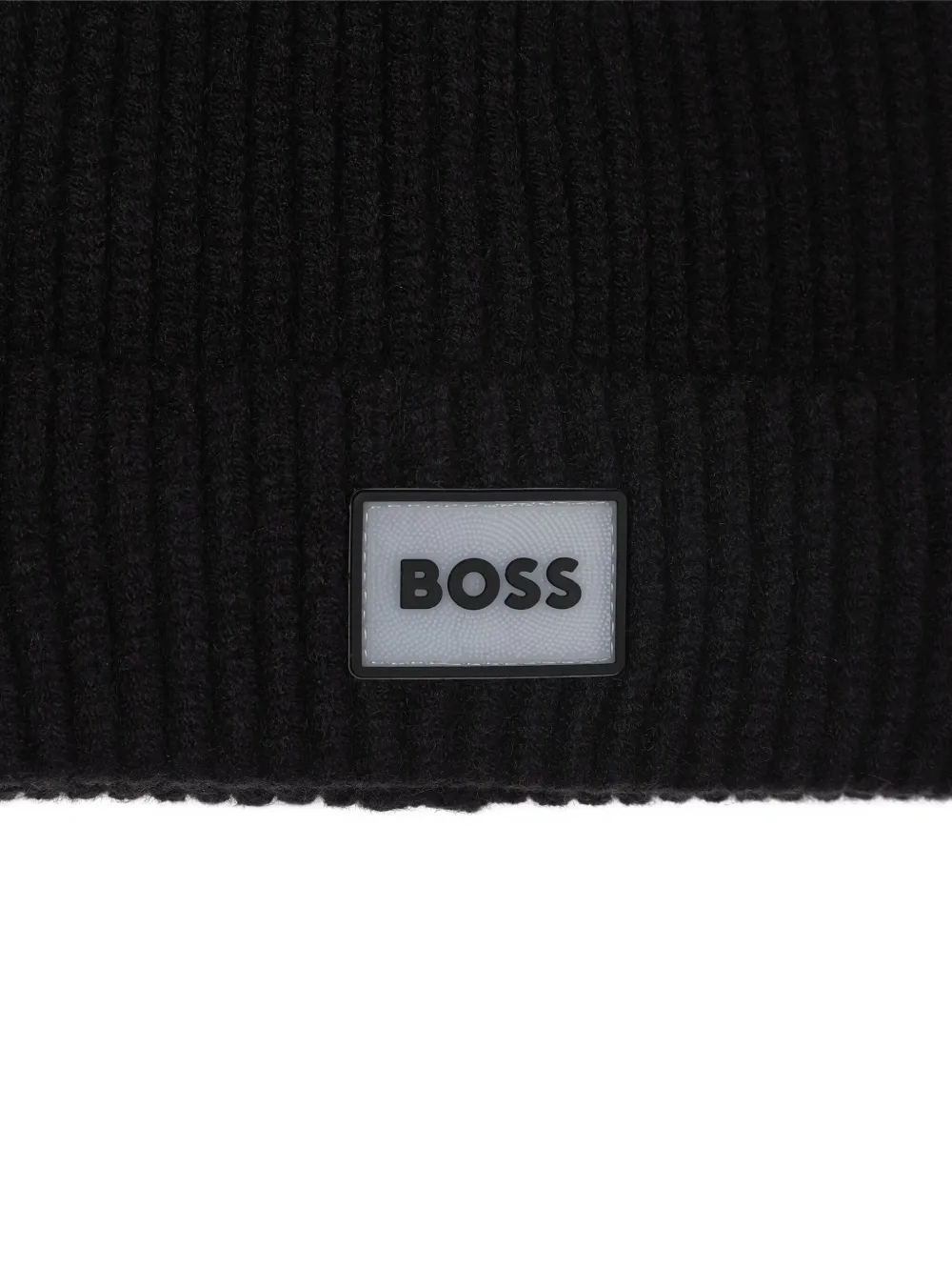 BOSS Kidswear Ribgebreide muts Zwart
