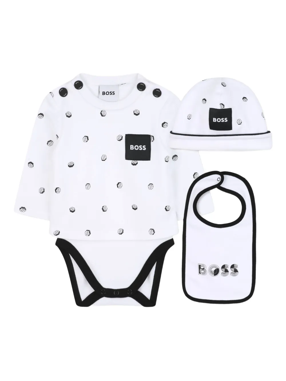 BOSS Kidswear Babypakje met logoprint Wit