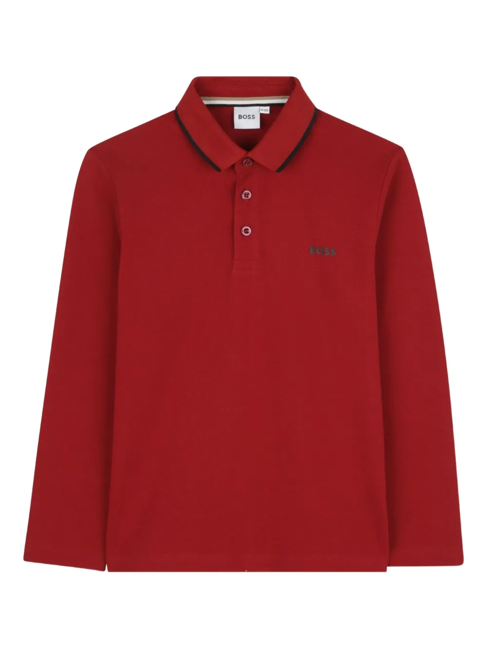 BOSS Kidswear Poloshirt met lange mouwen Rood