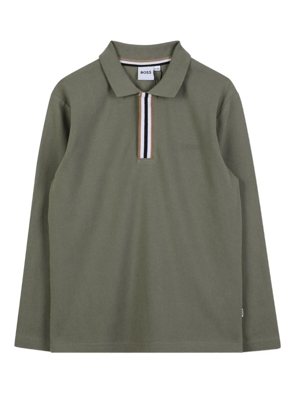 BOSS Kidswear Poloshirt met lange mouwen Groen