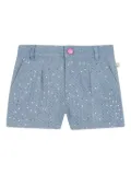 Billieblush jacquard pleated denim shorts - Blue