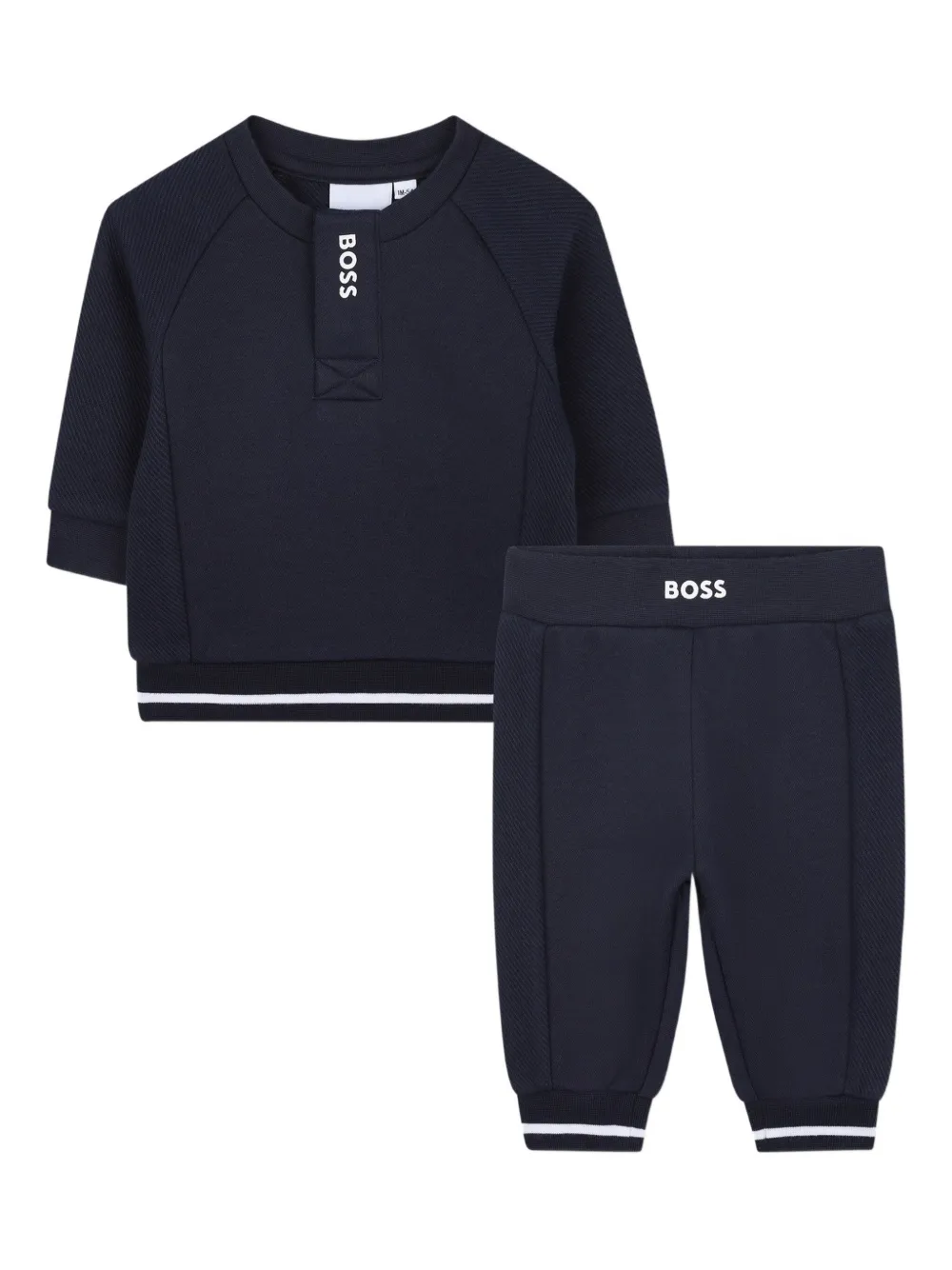 BOSS Kidswear Trainingspak met vlakken Blauw