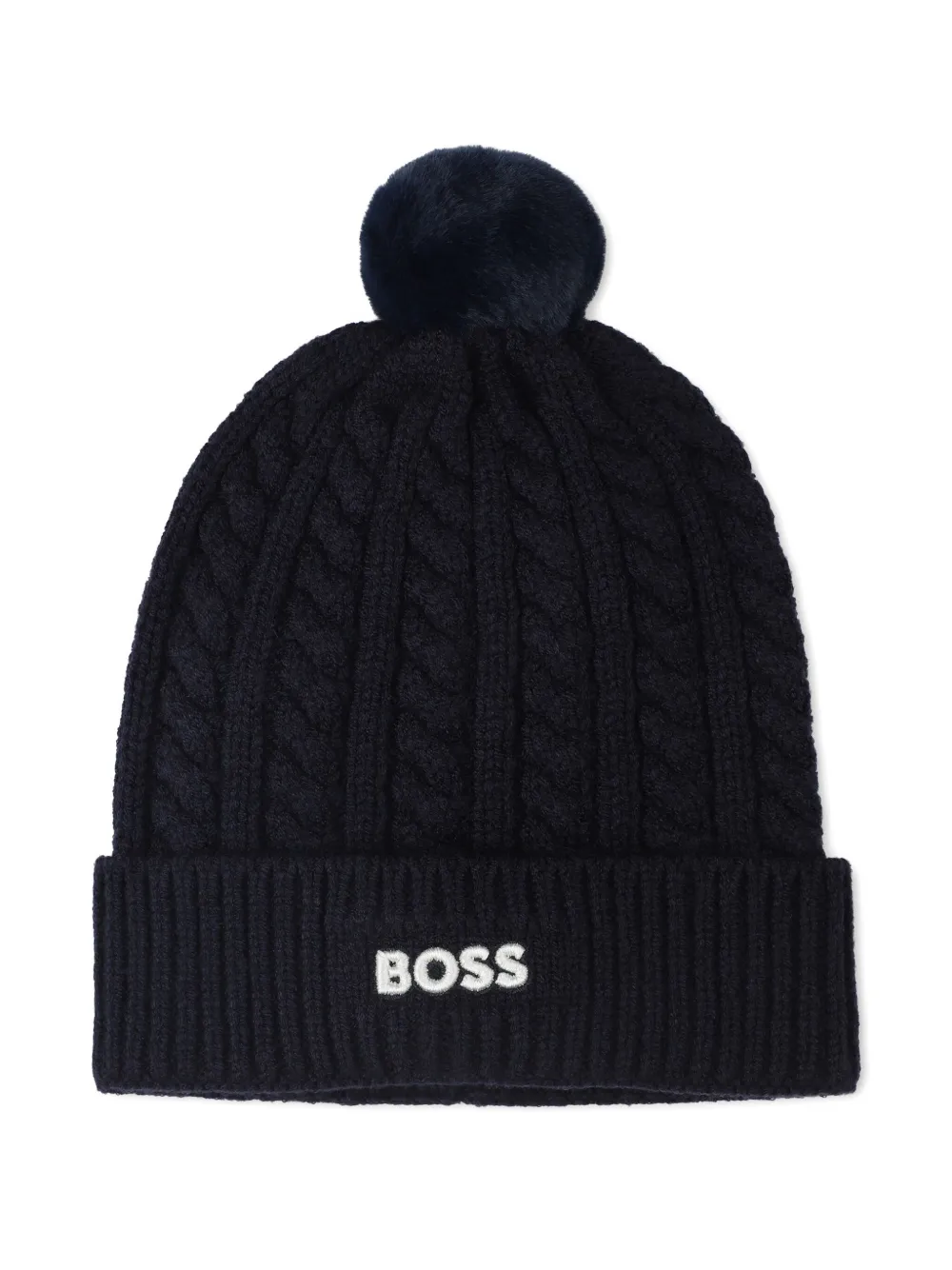BOSS Kidswear Kabelgebreide muts Blauw