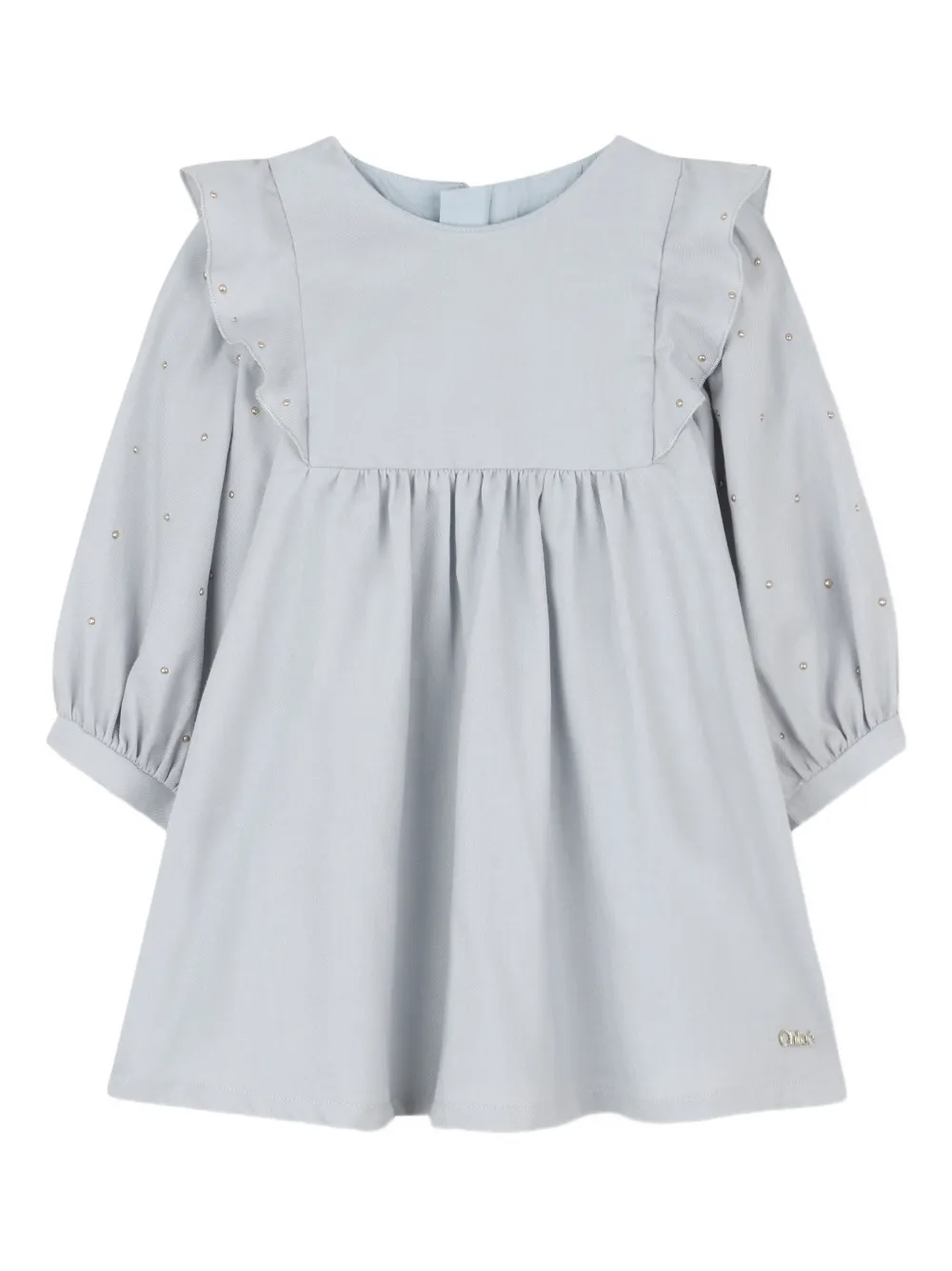 Chloé Kids Midi-jurk met ruches mouwen Blauw