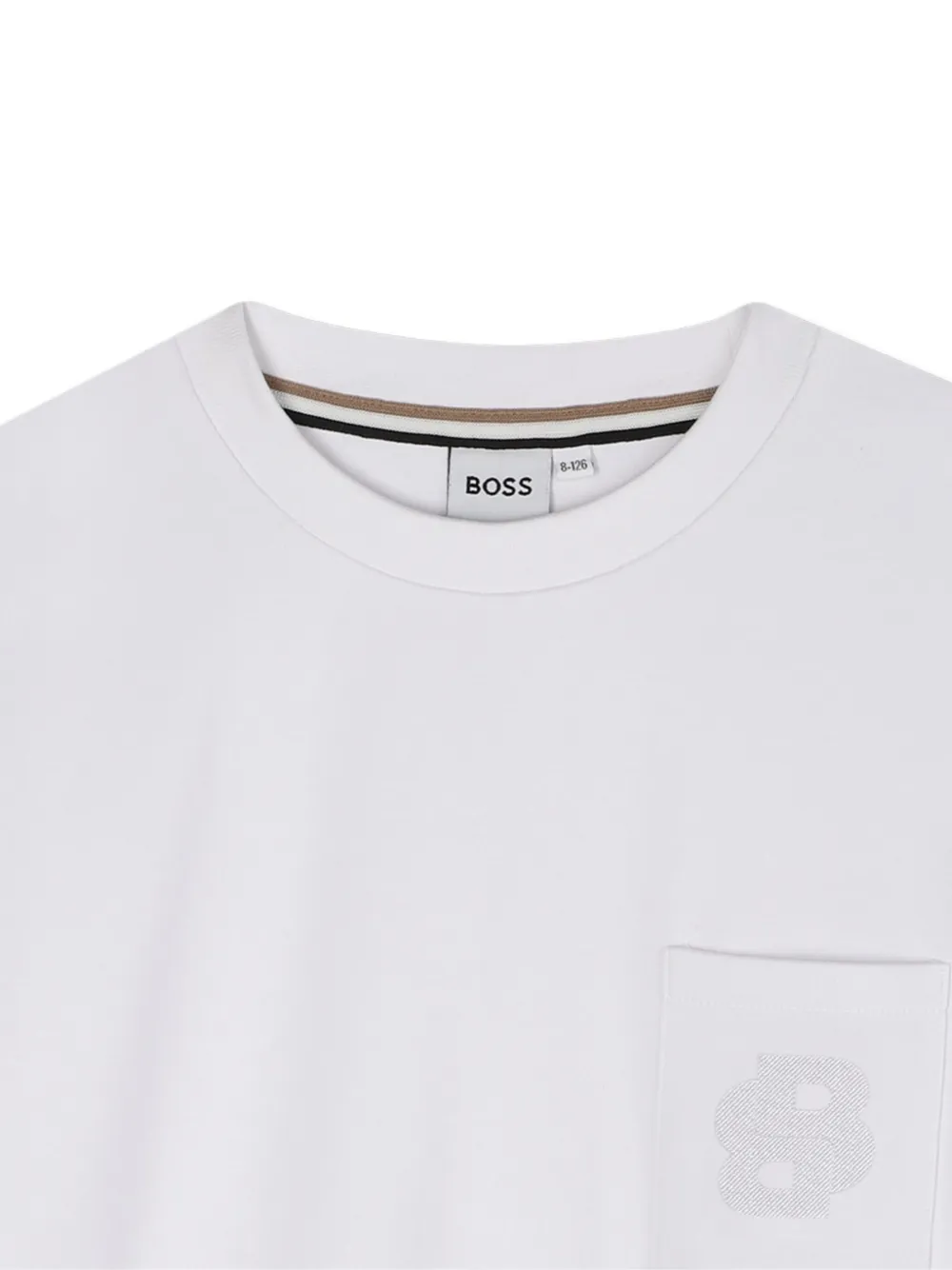 BOSS Kidswear T-hirt met geborduurde zak Wit