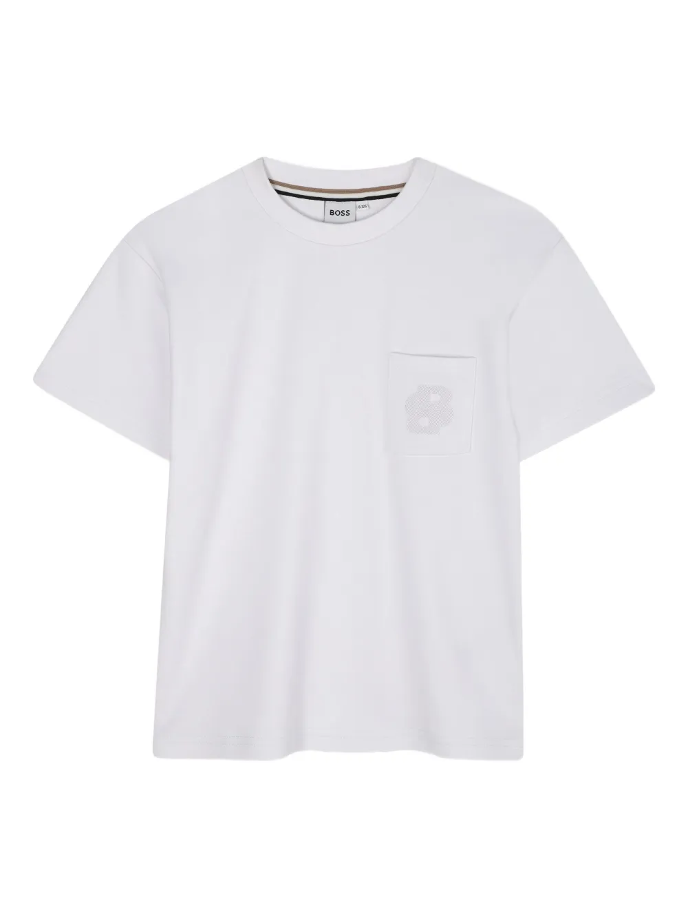 BOSS Kidswear T-hirt met geborduurde zak Wit