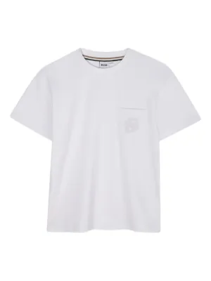 Moncler Enfant Camiseta De Algodão Com Patch De Logo | Branco