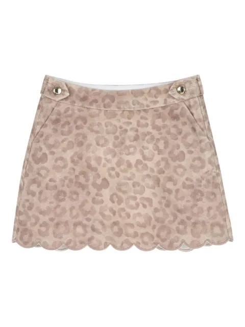 Chloé Kids leopard-print scalloped skirt
