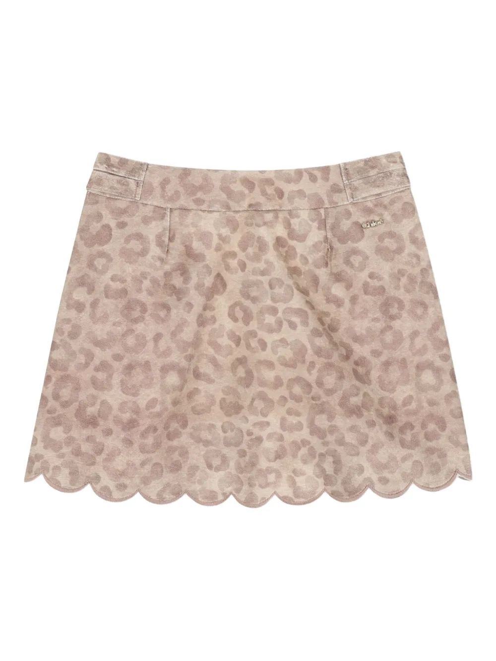 Chloé Kids Gewelfde rok met luipaardprint Beige