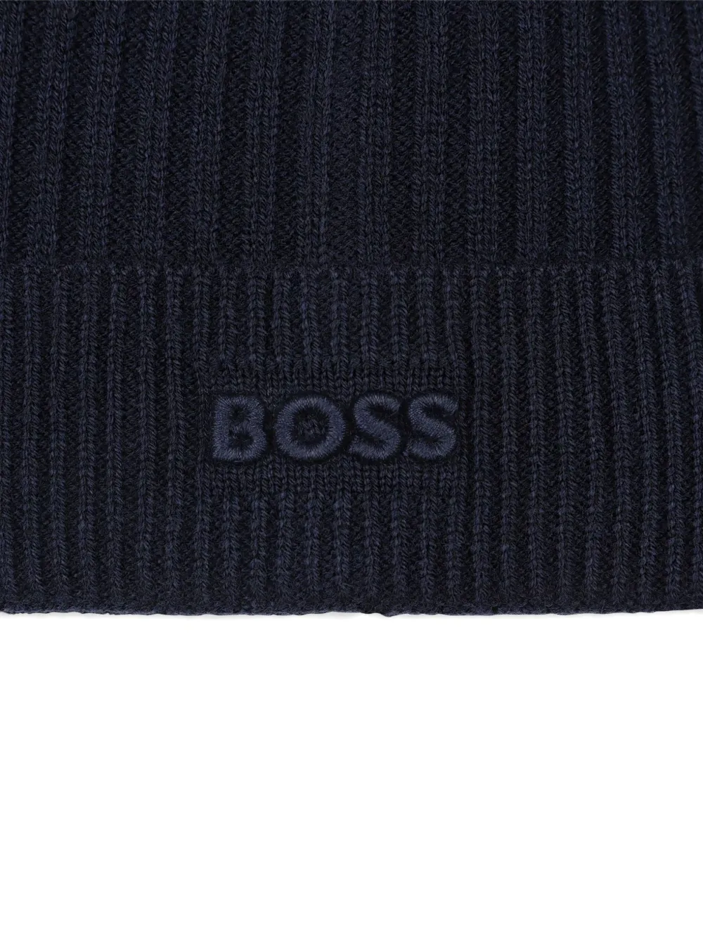 BOSS Kidswear Ribgebreide muts Blauw