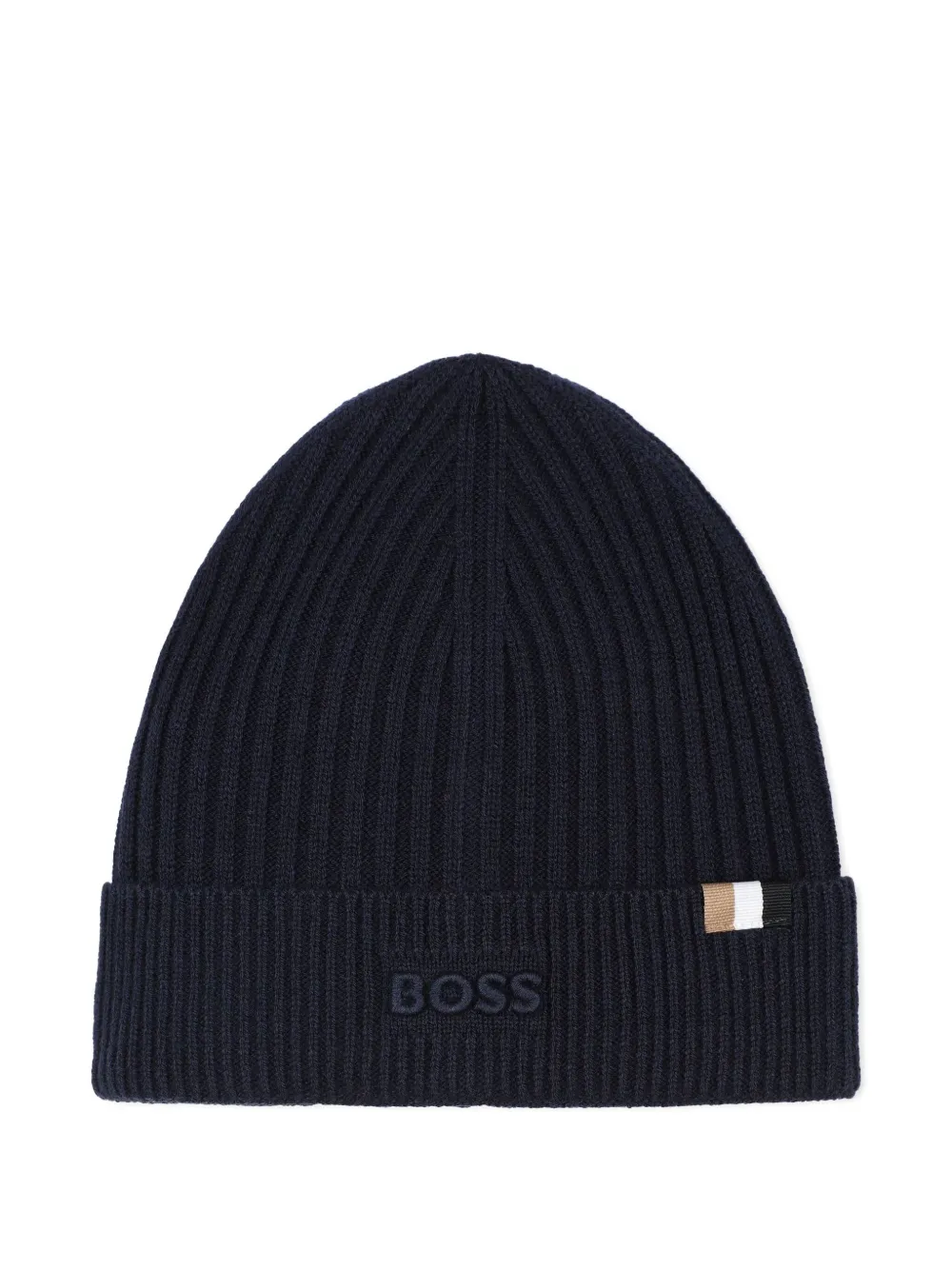 BOSS Kidswear Ribgebreide muts Blauw
