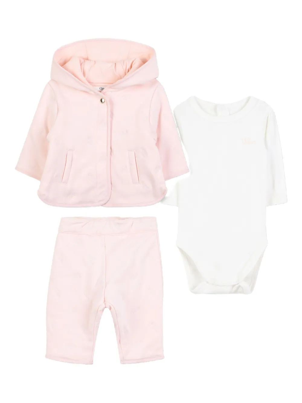 Chloé Kids hooded tracksuit set | Pink | Image 1