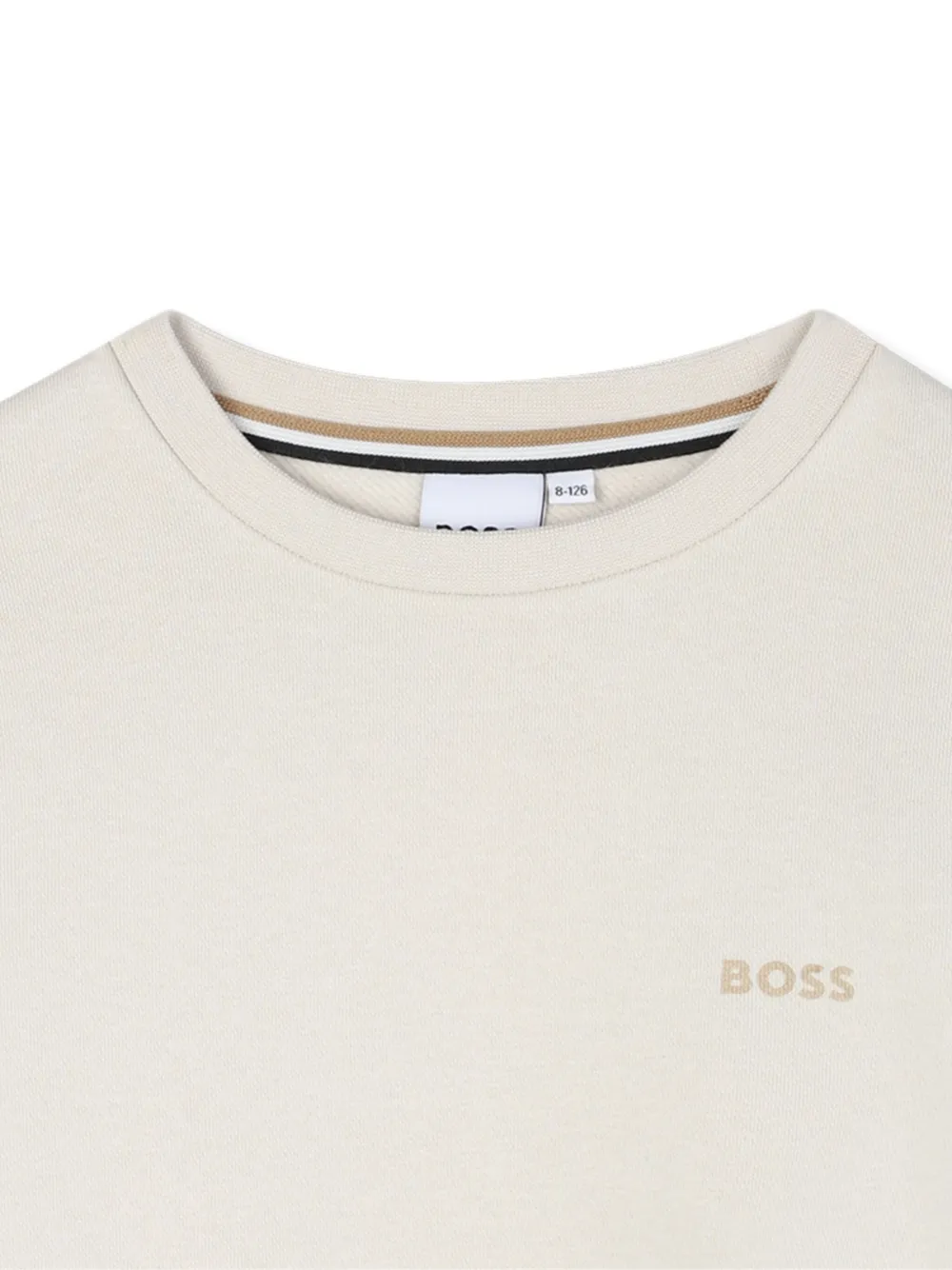 BOSS Kidswear Sweater met geborduurd logo Beige