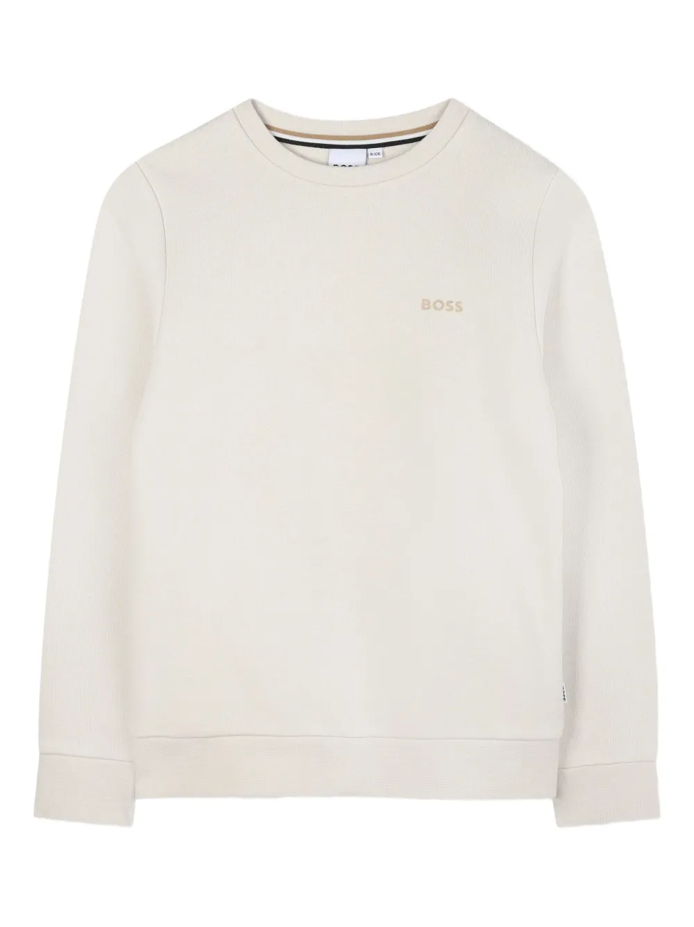 BOSS Kidswear Sweater met geborduurd logo Beige