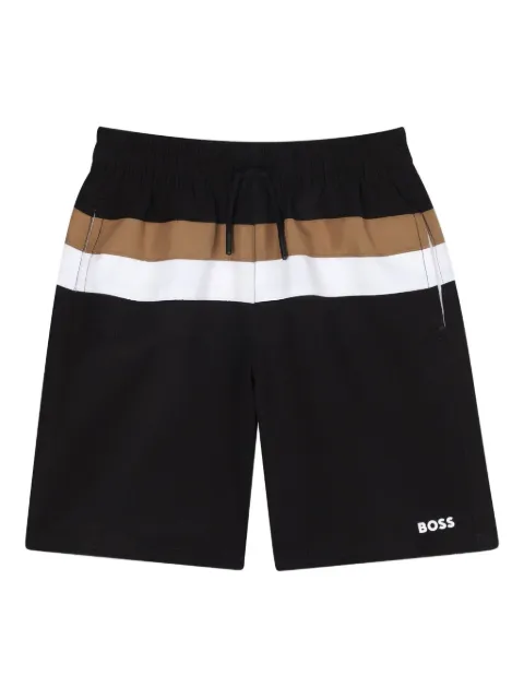 BOSS Kidswear striped swim shorts