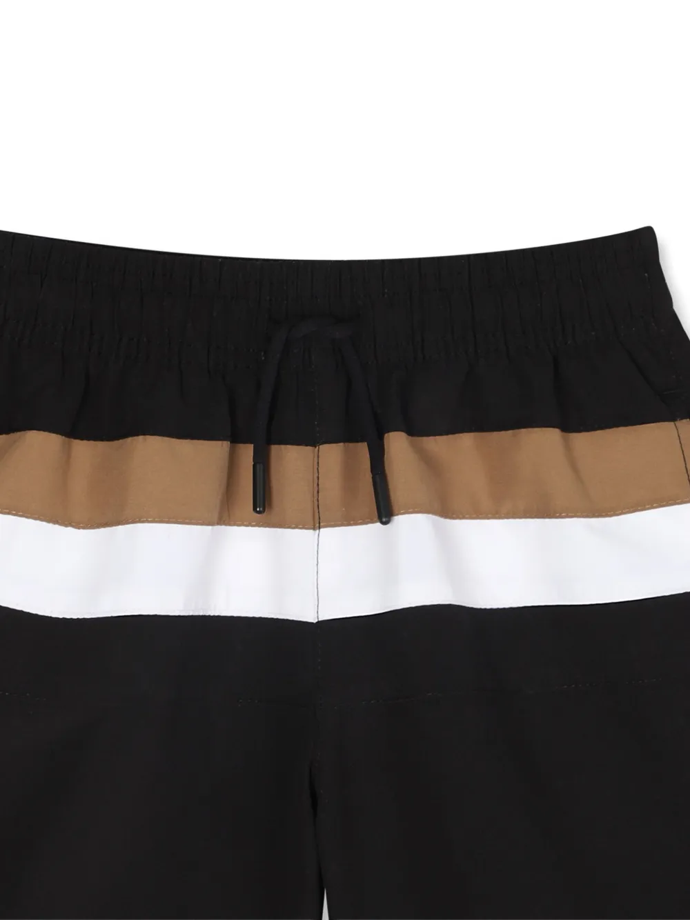 BOSS Kidswear Gestreepte zwembroek Zwart