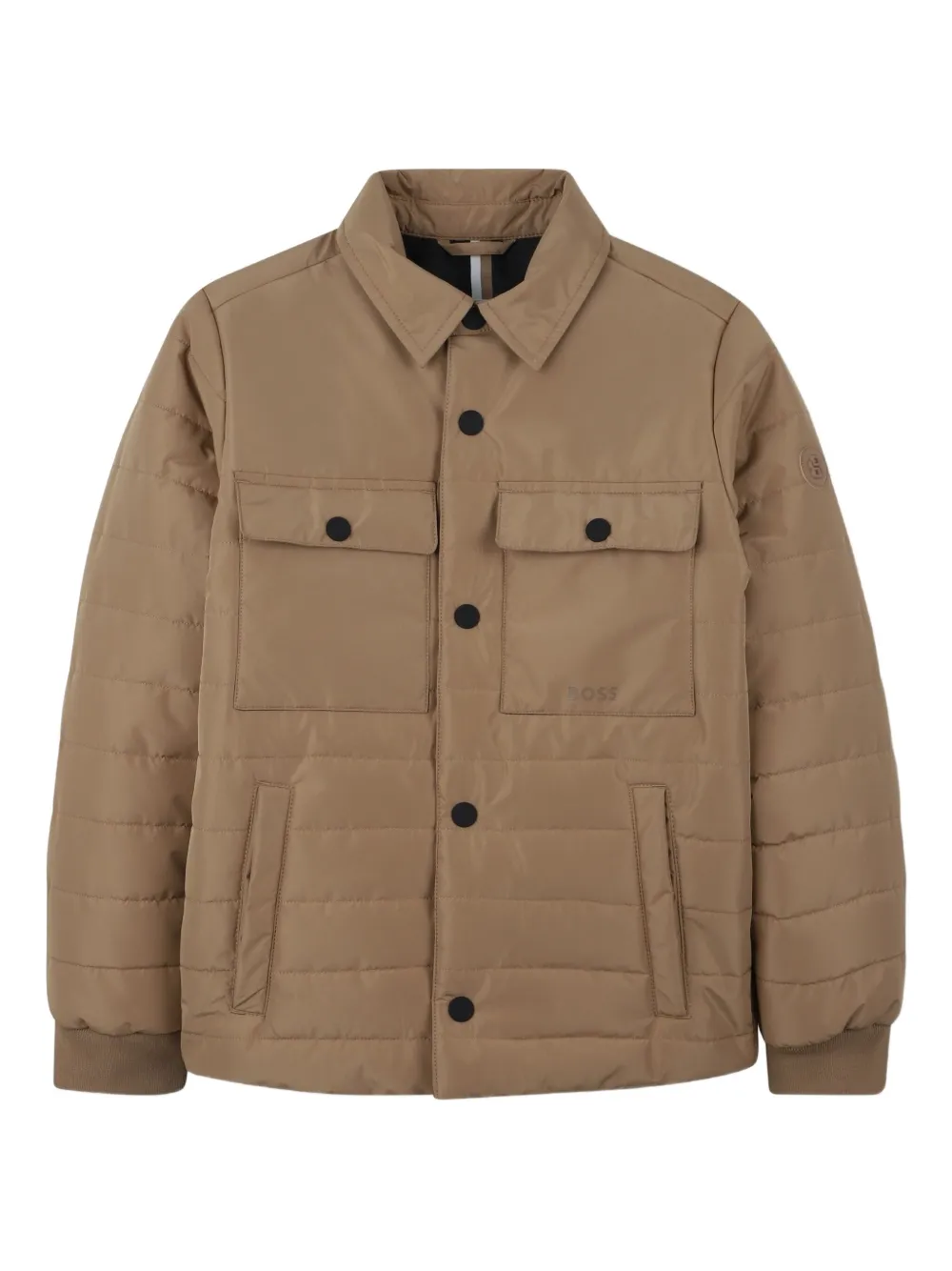 BOSS Kidswear Gewatteerd shirtjack Bruin