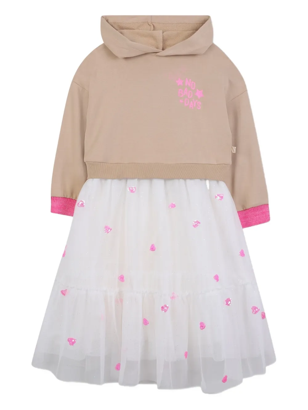Billieblush Tulen jurk met capuchon Beige