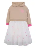 Billieblush hooded tulle dress - Neutrals
