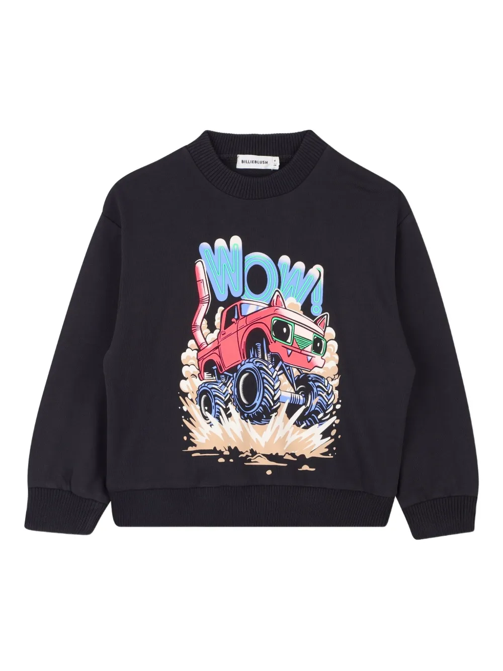 Billieblush Sweater met print en ronde hals Zwart