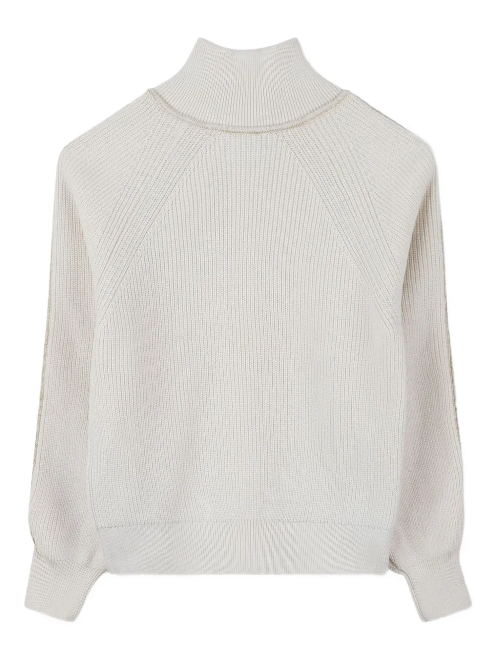 BOSS Kidswear Geribbelde sweater met rits Beige