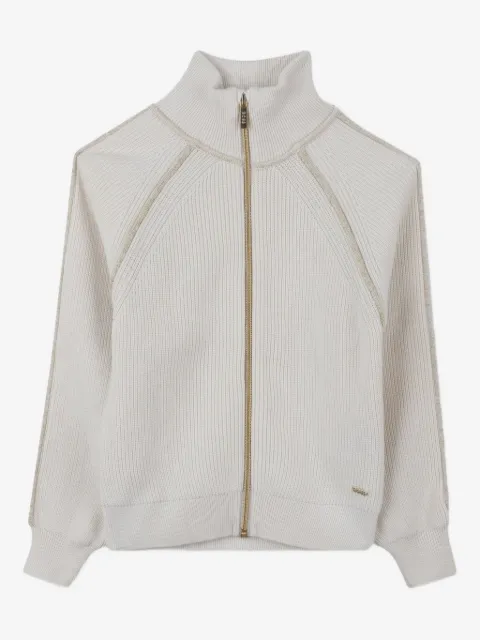 BOSS Kidswear sudadera tejida de canalé con cierre