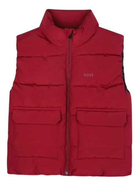 BOSS Kidswear Colete matelassê com zíper