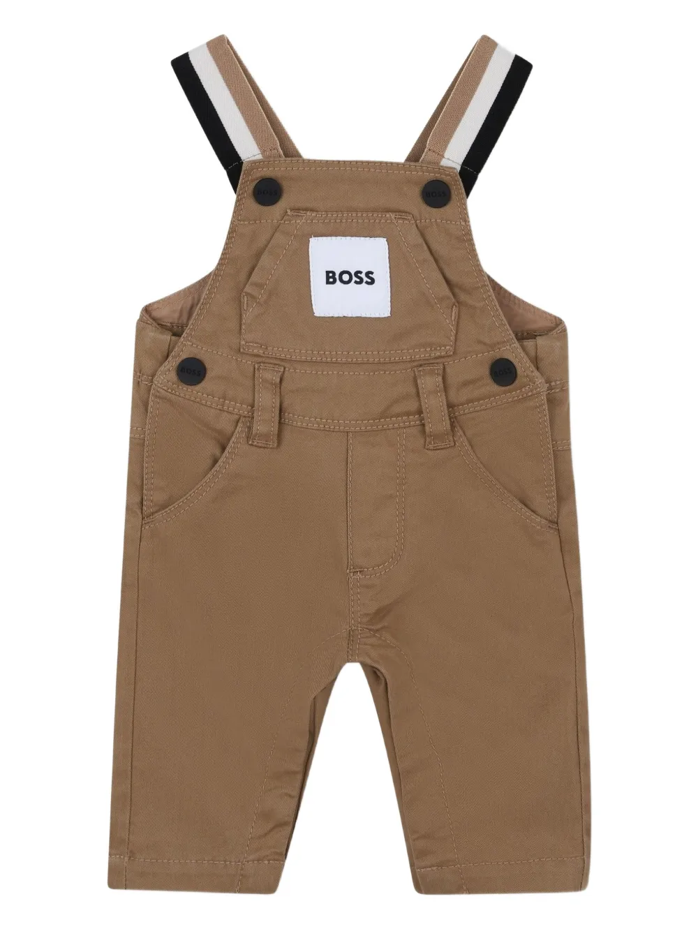 BOSS Kidswear Tuinbroek met logopatch Bruin