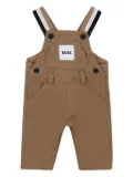BOSS Kidswear logo-patch dungarees - Brown