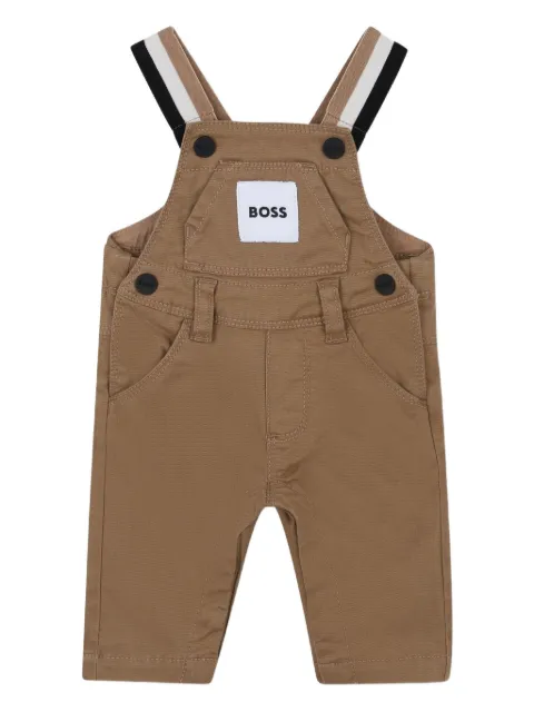 BOSS Kidswear logo-patch dungarees