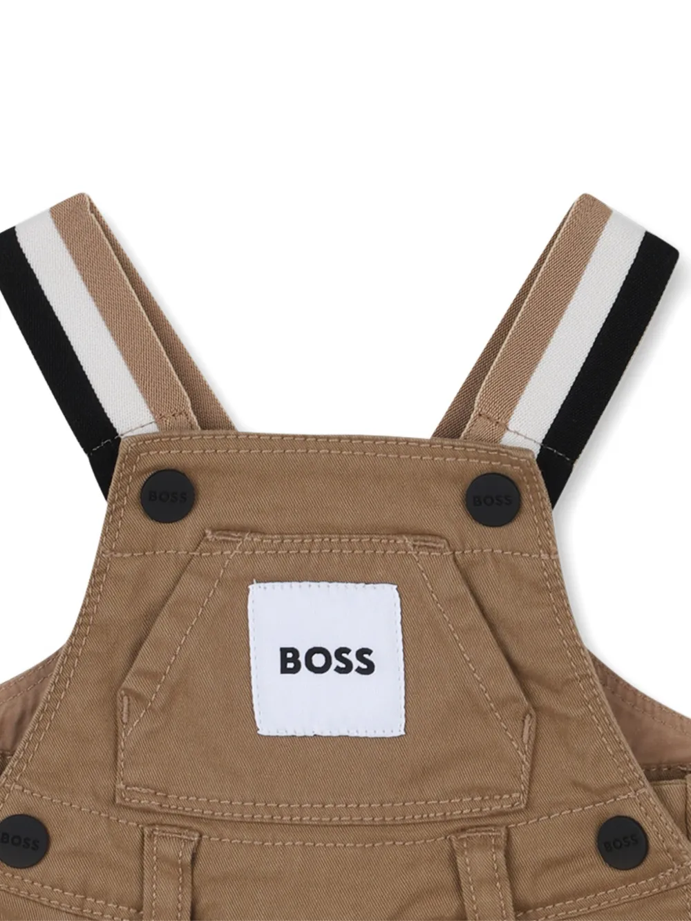 BOSS Kidswear Tuinbroek met logopatch Bruin