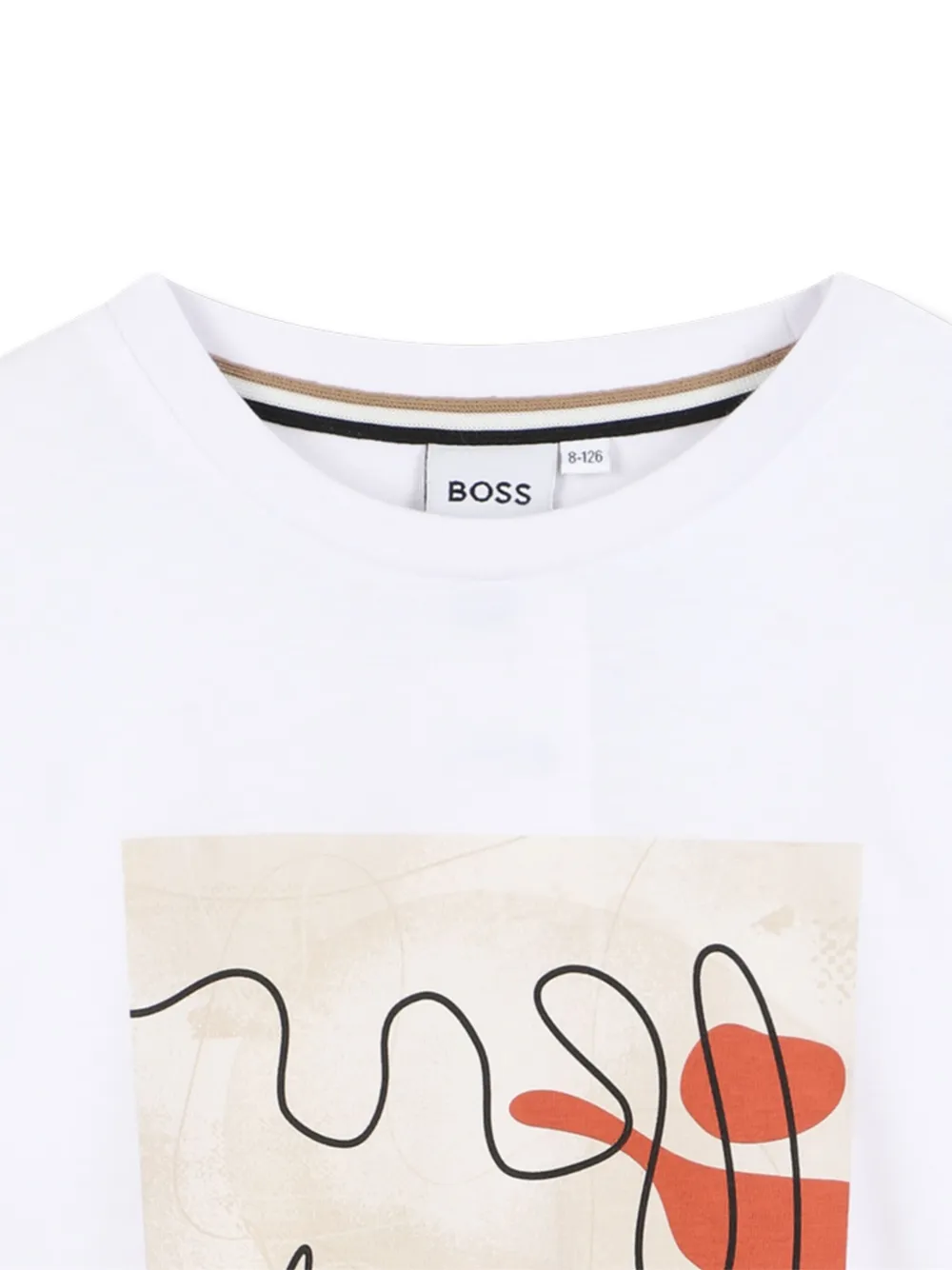 BOSS Kidswear T-shirt met abstracte print Wit