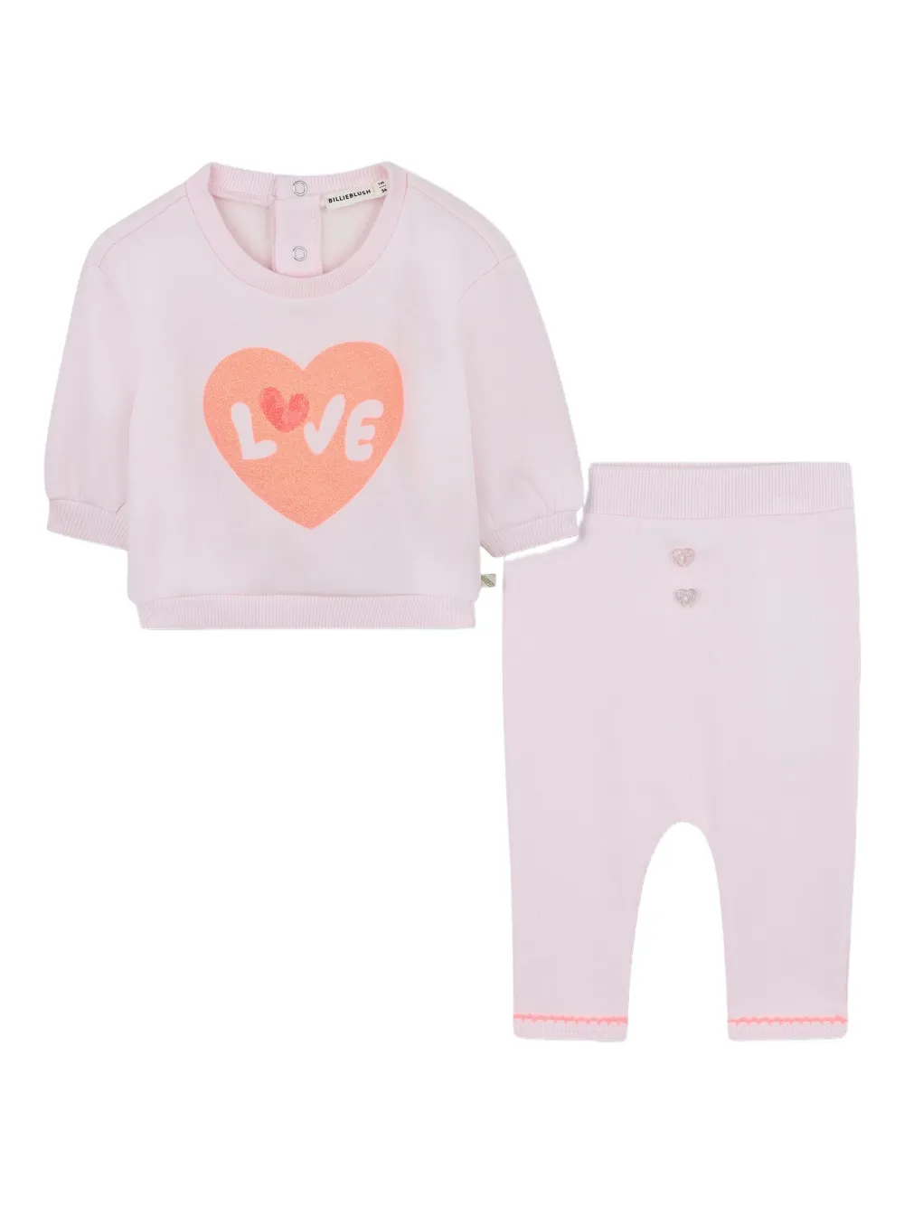 Billieblush Sweater en broek met hartprint Roze