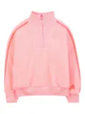 Billieblush zippered mock-neck fleece sweatshirt - Pink