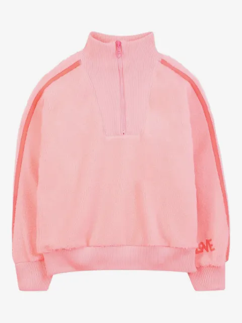Billieblush zippered mock-neck fleece sweatshirt