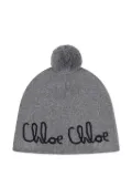 Chloé Kids pompom-detail beanie - Grey