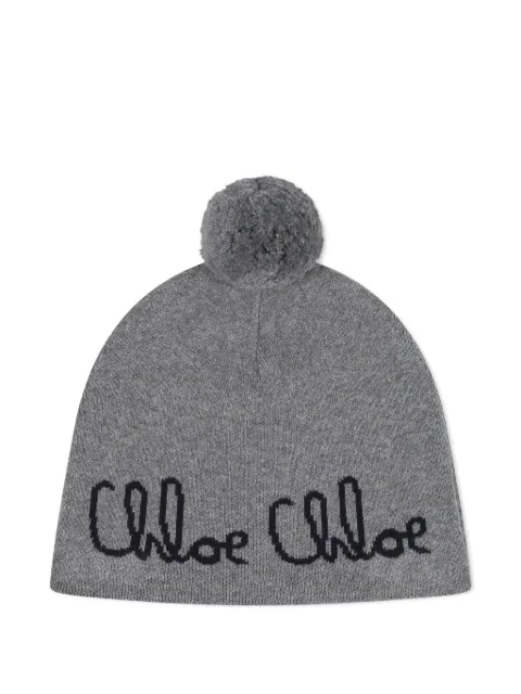 Chloé Kids pompom-detail beanie