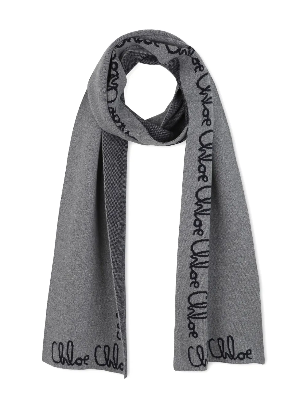 Chloé Kids Sjaal met logoprint Grijs