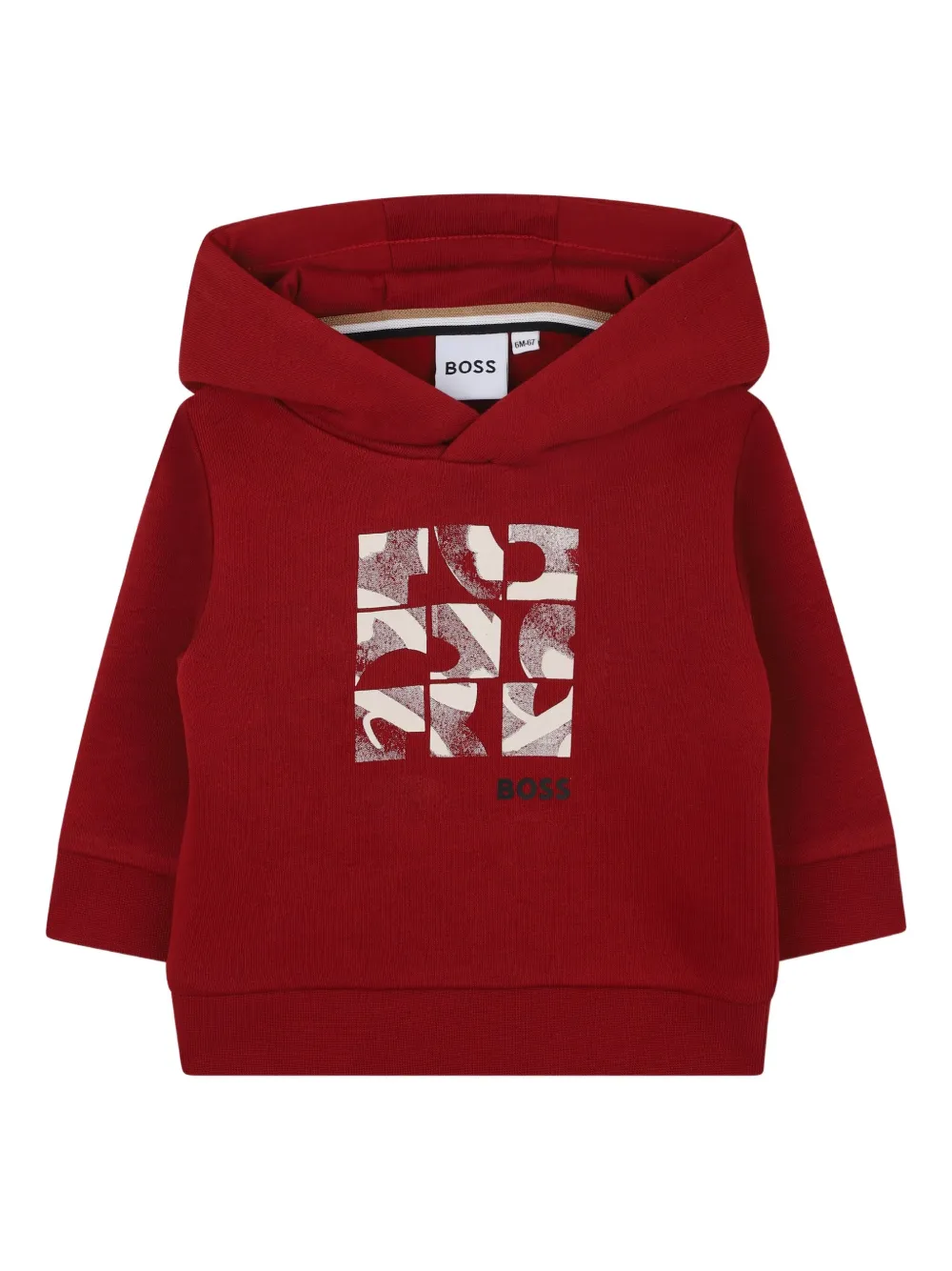 BOSS Kidswear graphic-logo hoodie | Red | Image 1