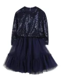Billieblush sequin-embellished tulle dress - Blue